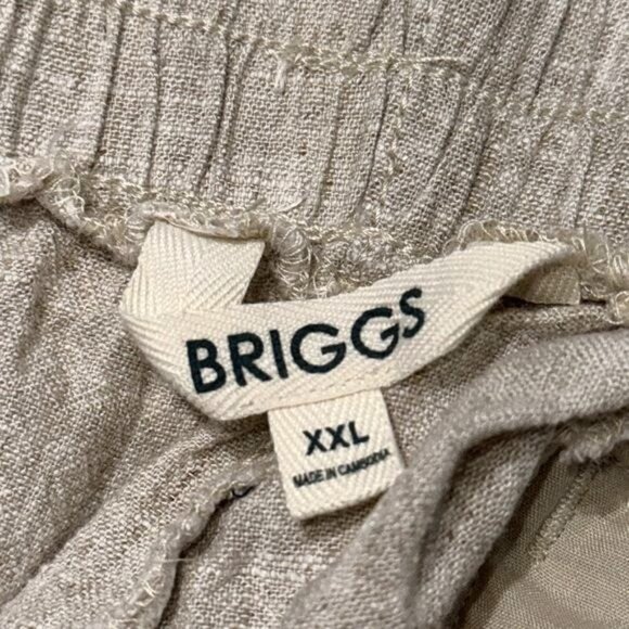 Briggs Womens XXL Beige Linen-Rayon Blend Elastic Waist Pants With Pockets - Picture 2 of 10